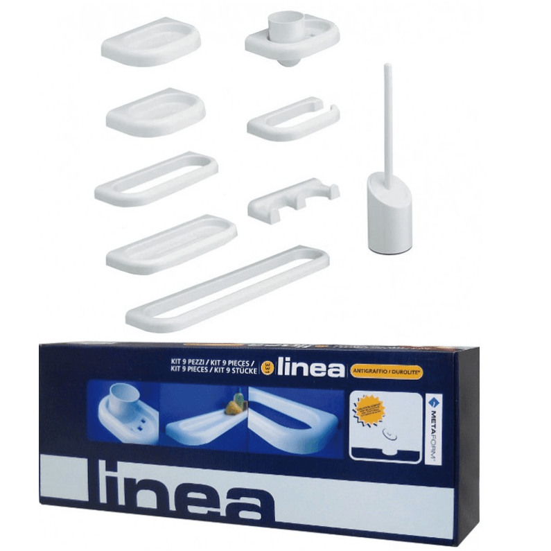 Kit 9 accessori per bagno METAFORM LINEA – Idrotile