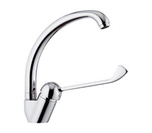 Miscelatore monocomando per lavello con bocca alta girevole e con leva lunga REMERK42LL