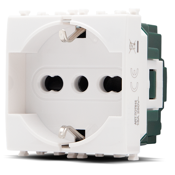 Presa Shuko 2P+T 16A Mapam - Compatibile Vimar Plana
