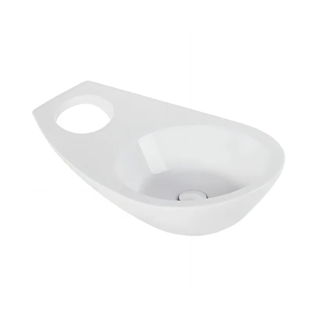 Lavabo D'Appoggio Join Sanindusa con Porta Asciugamano 61x41 H:14cm