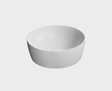Lavabo D'Appoggio Rotondo GSI Ø40cm H:14cm Bianco Opaco